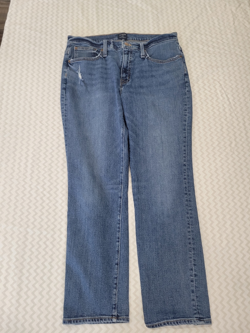 J. Crew Medium Blue Straight-Leg Women's Jeans Slim "The Boyfriend" Size 30